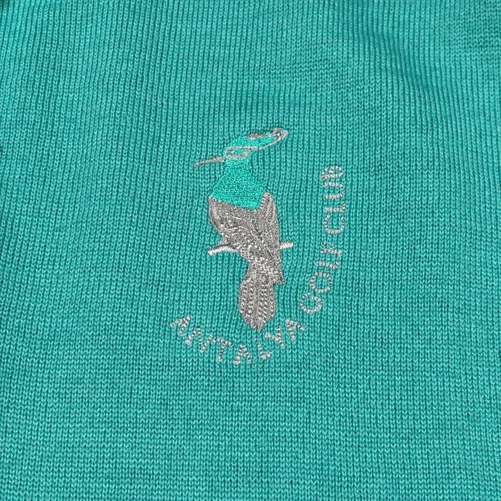 Calvin Klein Golf Vest Mens XL Teal Green Merino Wool Blend 1/4 Zip Antalya Club